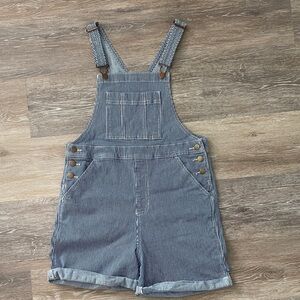 Universal Thread Blue and White Striped Overalls